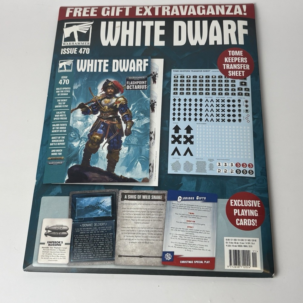 White Dwarf Magazine 470 Complete Includes Playing Cards Transfer Sheet Insert